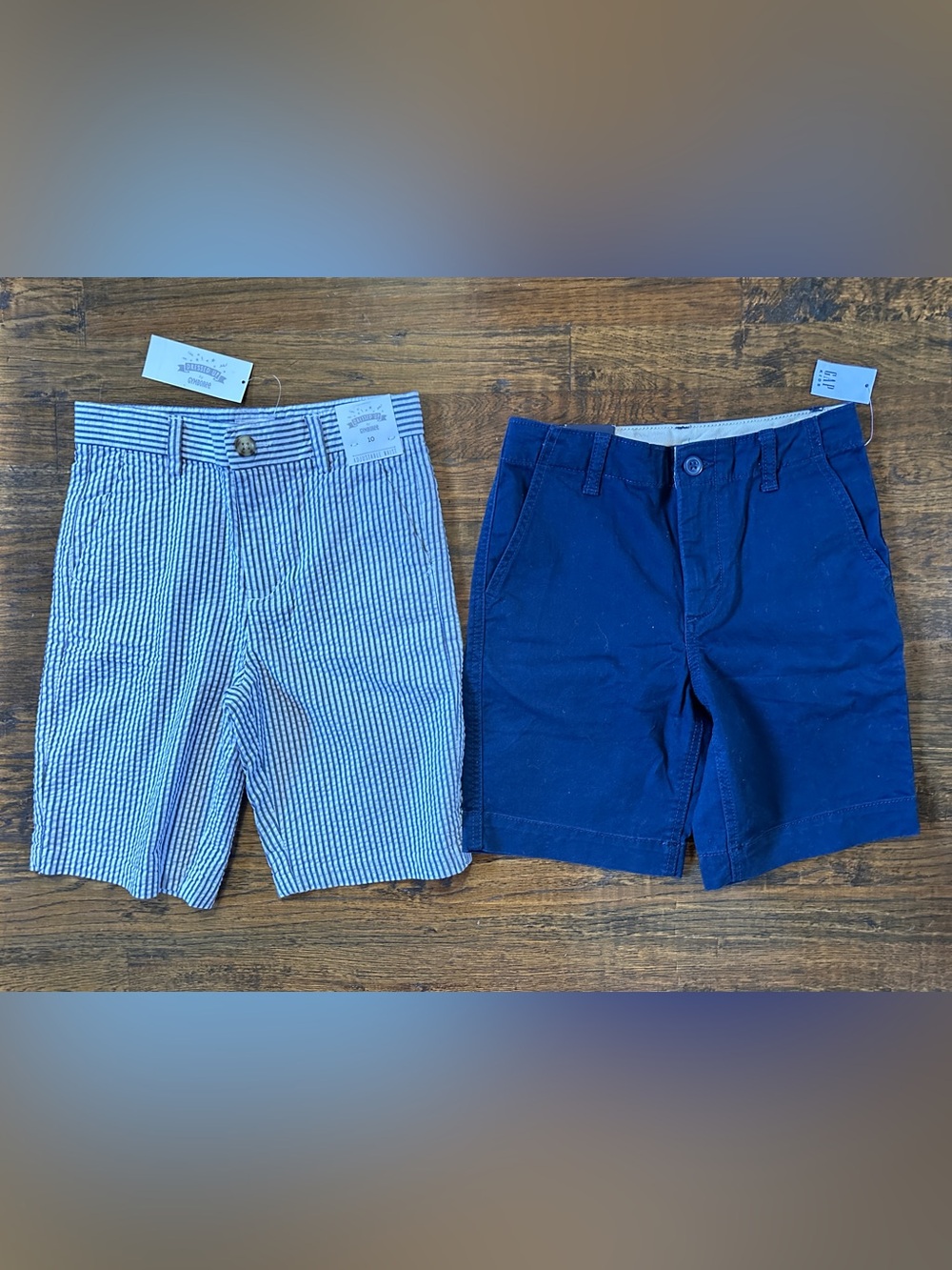 NWT Gap Kids Gymboree Navy Shorts Blue Navy Seersucker Stripe Boys 10 years LOT